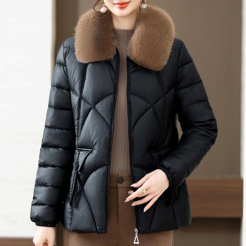 Кожаное хлопковое пальто, зимняя модная толстая и теплая хлопковая куртка, свободное пальто большого размера из хлопка для женщин