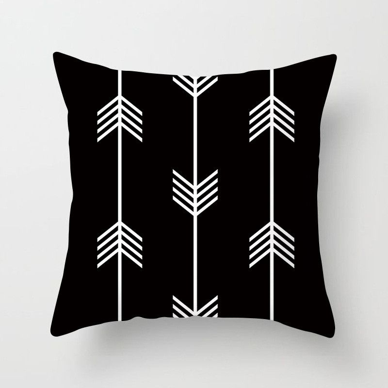 Stylish Geometric Cushion Cover With Dotted Grid And Triangular Patterns For Modern Decor