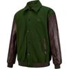 Timberland AF Leather Letterman Fashion Versatile Jacket Unisex Jackets Green A662K-EIN