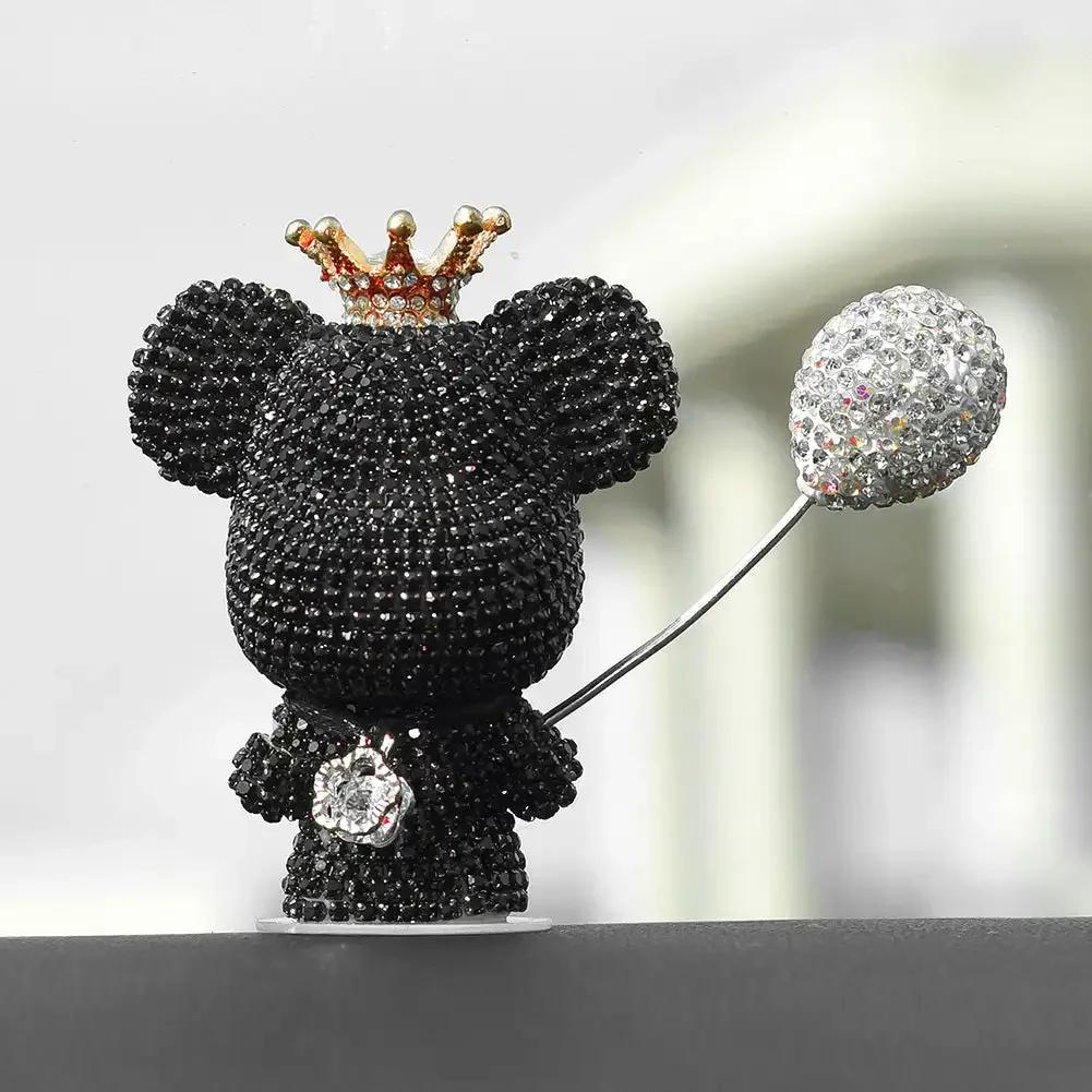 Автомобильный воздухозаборник в виде милого медведя из кристалла и бриллианта, ароматерапия, стойкий легкий аромат, блестящие стразы, автомобильные принадлежности, аксессуары для интерьера