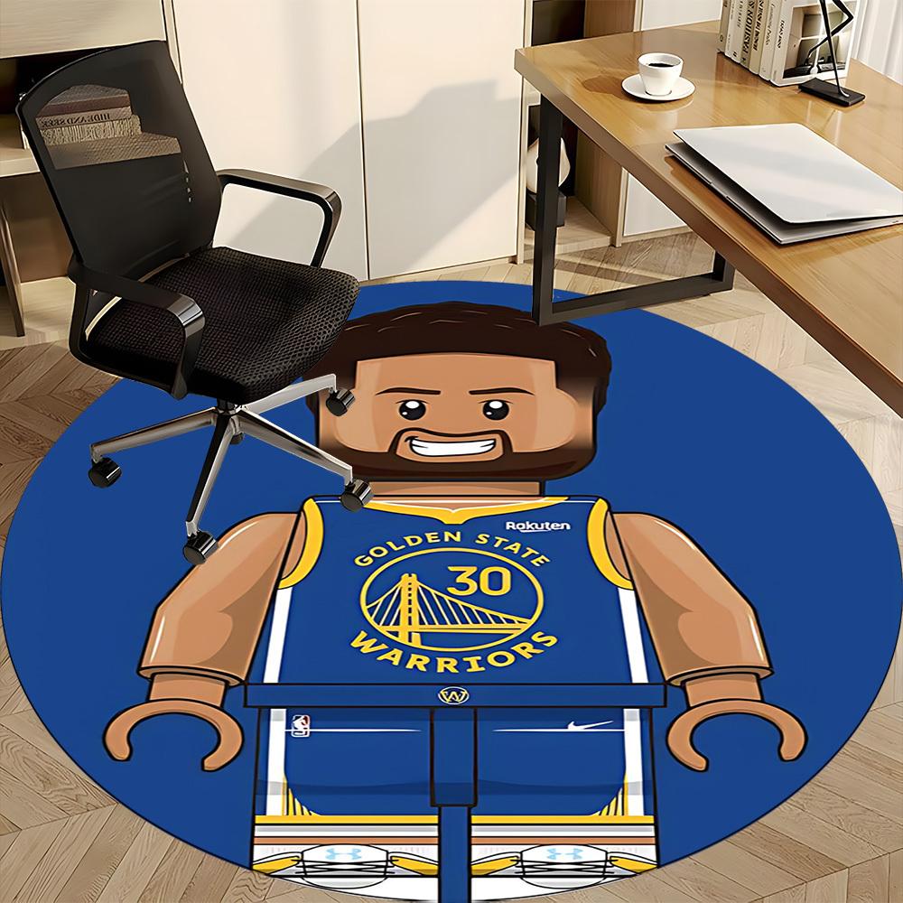 1PC Warriors Curry Office Round Area Rug, Indoor Mat Suitable For Office, Under Office Chairs Bedroom Living Room Home Decor, Room Deco110