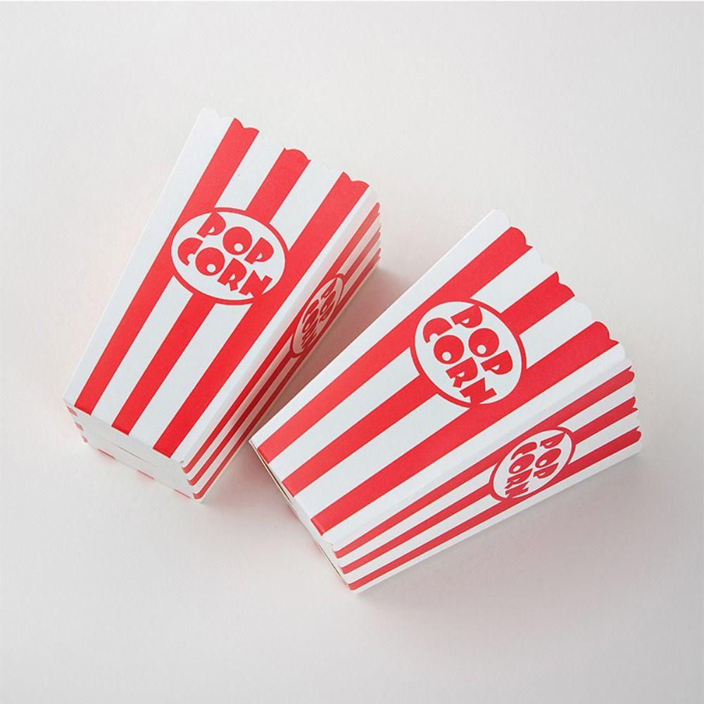 12pcs Folding Paper Popcorn Striped Bags DIY Gifts Snack Containers Popcorn Paper Boxes  Baby Shower
