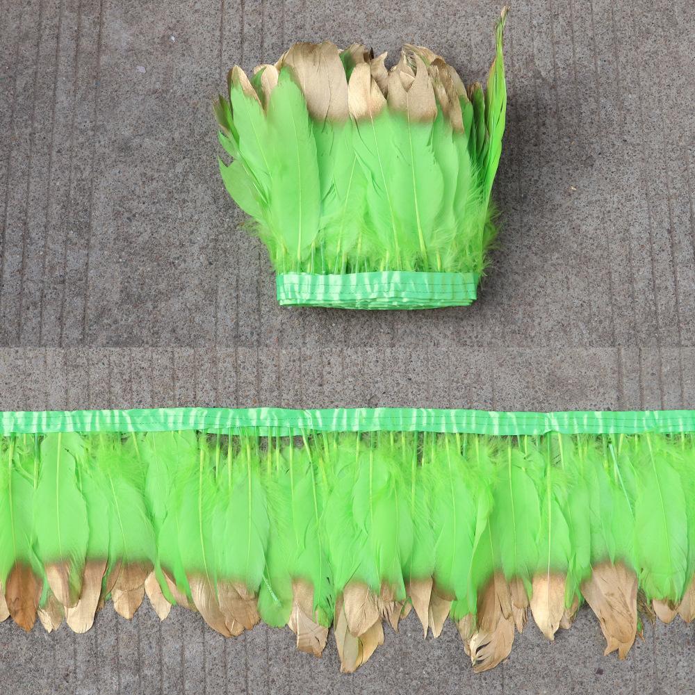 1 Meter Soaked Goose Feather Decorative Ribbon Natural Swan Feather Decorative Wedding Dress Feather Dyeing 15-20Cm