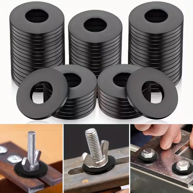 Набор из 120 черных нейлоновых изолирующих плоских шайб с пластиковыми прокладками