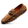 Loafers Men Fashion Suede Shoes Genuine Leather Slip-on Shoes Moccasins Soft Sole Driving Shoes Men Breathable Plus Size 38-49