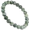 Serpentine Bracelet 8mm L Natural Stone Power Stone Bracelet Prayer Beads Green Serpentine Amulet [Shinjuku Ginnokura] Approx. 17.5cm (Men's M,
