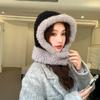 Защитная шерстяная вязаная шапка женская зимняя универсальная теплая шапка-шарф с интегрированным шарфом-балаклавой