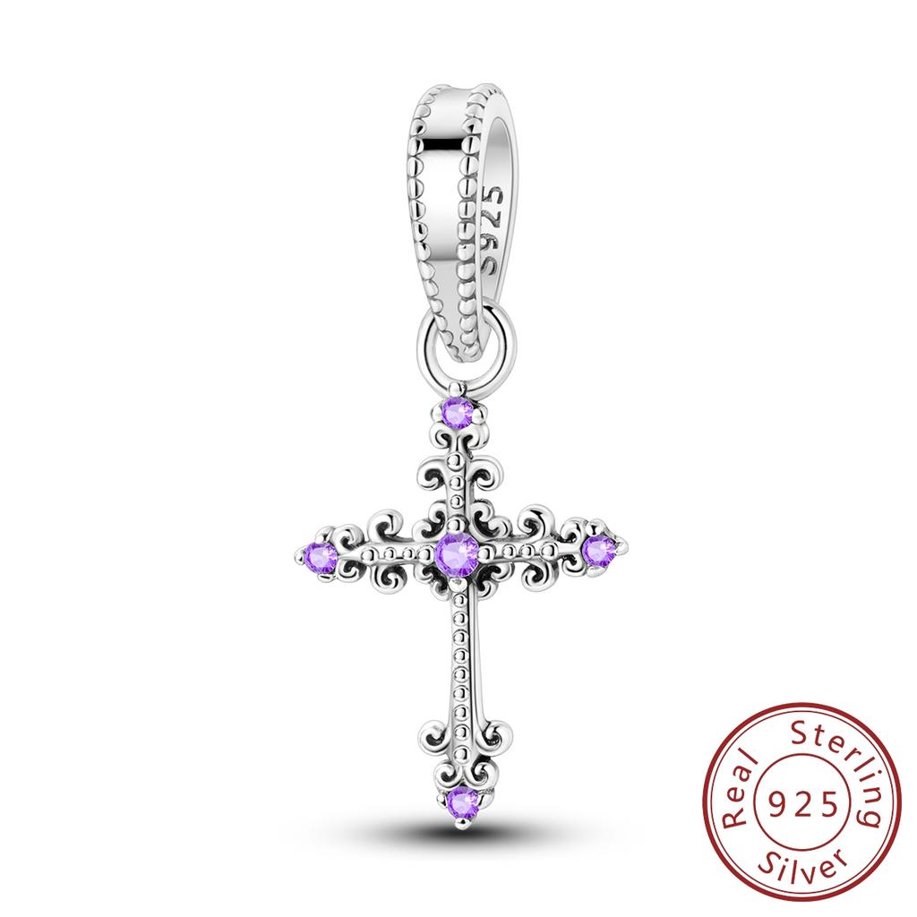 Cross Copper Charms Religion Pendant For Woman Fit Original Beads Bracelet Diy Fashion Jewelry