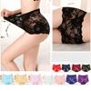 Sexy Lace Panties Women's Underpants Solid Color Large Size High Waist Briefs Breathable Lift Buttocks Female Underwear