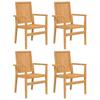 VidaXL Chaises de jardin empilables lot de 4 56,5x57,5x91 cm bois teck 3157901