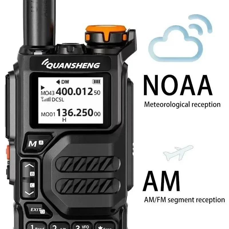 QUANSHENG UV-K5 Walkie Talkie Dual Band 5W Rechargeable Two Way Radio NOAA Emergency Weather Receiver Air Band Receive (AM/FM)