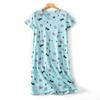 Plus Size Summer Women Nightdress Short Sleeve Cute Cartoon Sleepwear Sweet O Neck Nightgowns Pyjamas Lady's Cotton Sleepdress