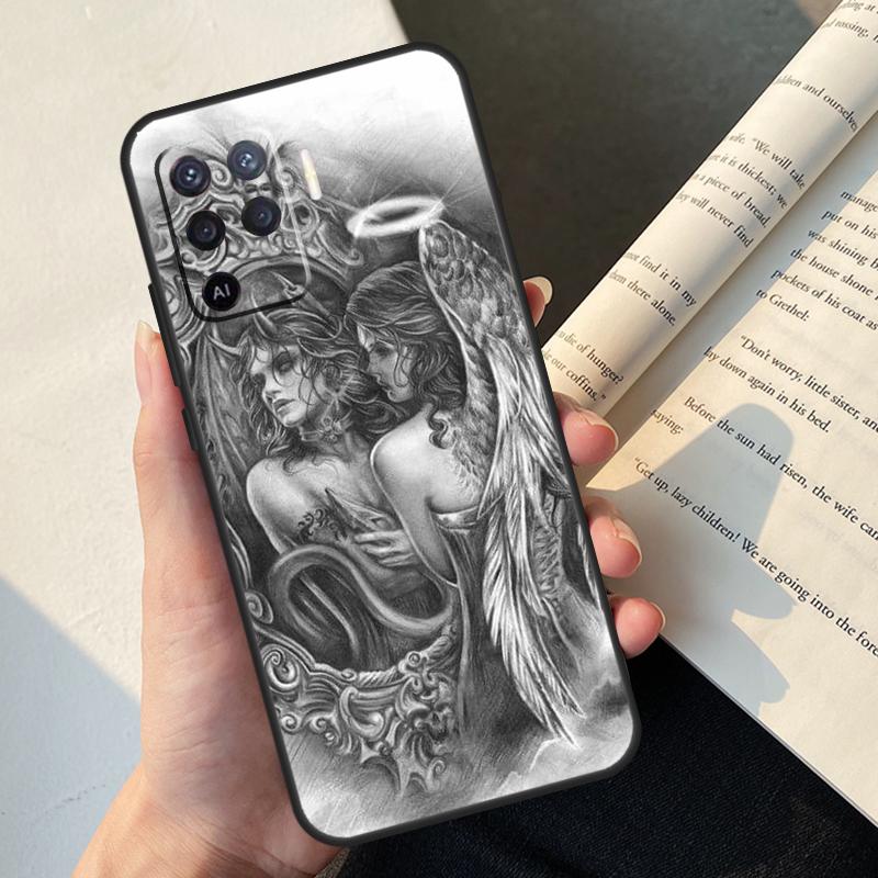 Чехол 'Женщина-дьявол' для Oppo A58 A98 A78 A18 A38 A60 A80 A40 A77 A57 A17 A74 A54 A94 A96 A76 A16 A15 A5 Pro