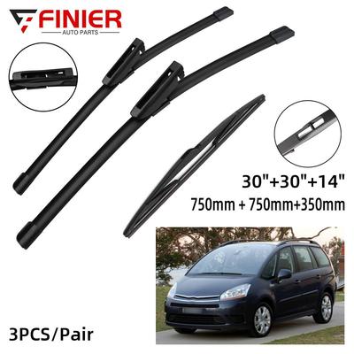 3 шт. щетки стеклоочистителя для Citroen C4 Grand Picasso MK1 2008-2013 30 "30" 14" подходят для переднего лобового стекла, щетки для окон, резак, аксессуары 2011 2012
