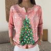 Женская мода Топ с длинным рукавом и рождественским принтом в виде снежинок Элегантный повседневный топ