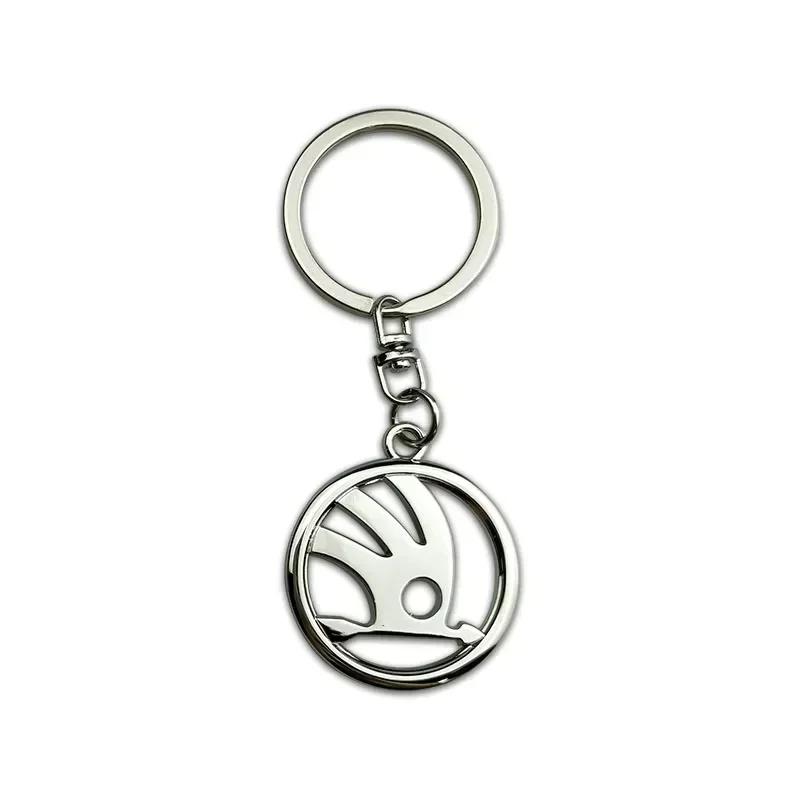 Car Sticker 2025 New for Skoda Metal Car Keychain Pendant Key Rings Holder Octavia Kodiaq Superb Yeti A7 Roomster VRS Rapid Kodi