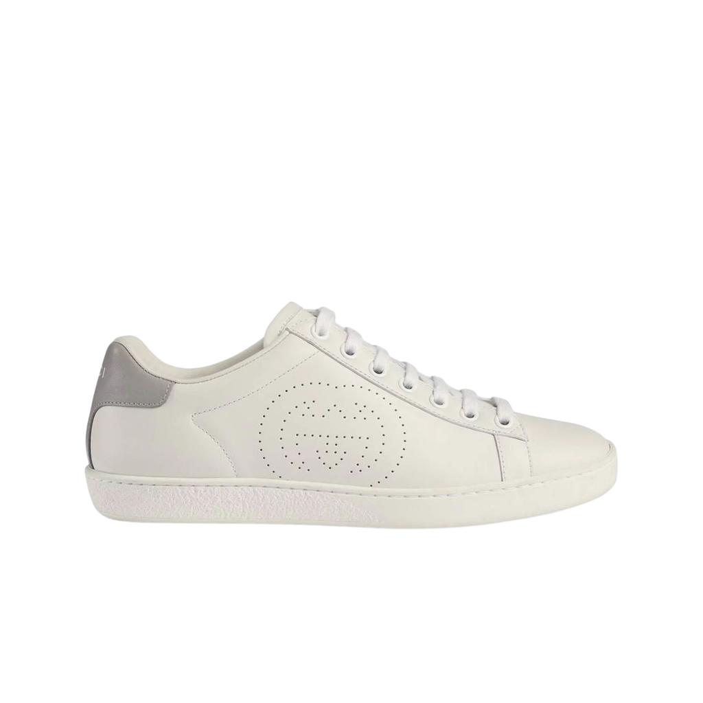 (w) Gucci Ace Interlocking G Logo Leather Sneakers White
