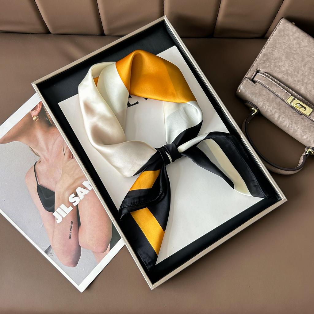 Шелковый шарф женский модный универсальный высокий смысл 70 квадратный шарф защита шеи шарф ретро шарф сумка