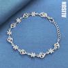 925 Sterling Silver AAA Zircon Heart-shaped Flower Bracelet Fashionable Wedding Jewelry