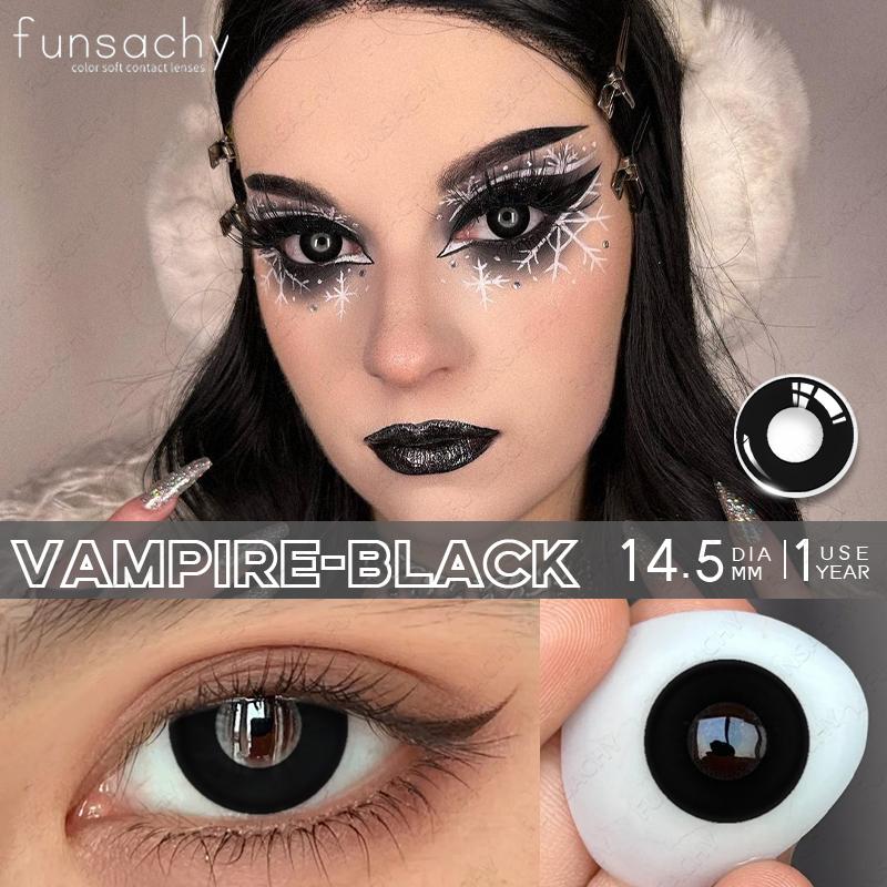 FUNSACHY 1 Pair Colored Contact Lenses for Cosplay Mesh Zombies Cosplay Halloween Party Makeup Softlens Anime Coser Accessories