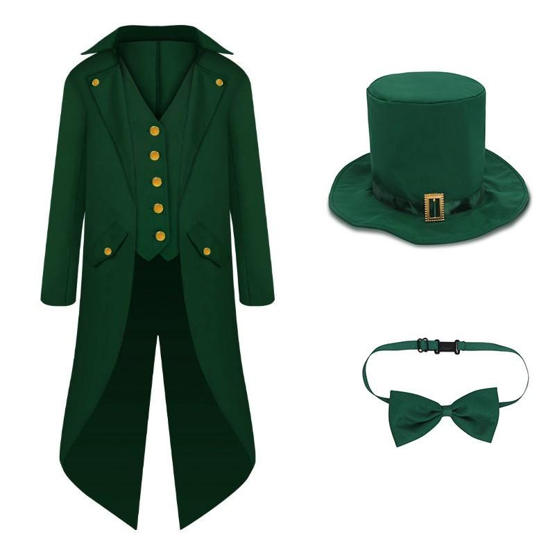 Adult Unisex Halloween Leprechaun Tuxedo Set St. Patricks Day Fancy Dress Themed Parties Stage Performances