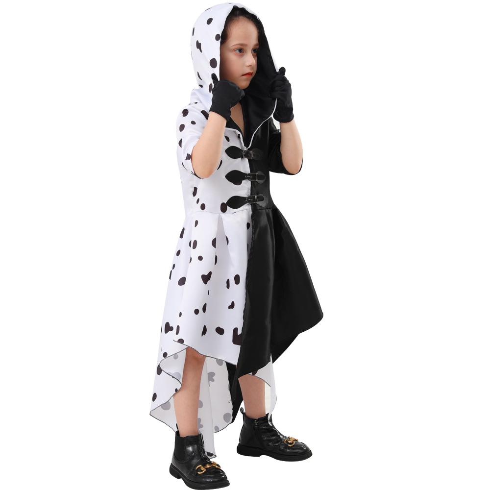 101 Dalmatians Cruella De Vil Costume with Spotted Dog Print