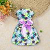 Платье для собаки, привлекательное мягкое платье принцессы с бантом, удобное платье с цветочным принтом для домашних животных, юбка для собаки, товары для домашних животных