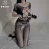 Sex Underwear Wants To Make Fire with You * Suspender Large Size Jacquard One-piece Net Clothes Sexy Body Sculpting and Thin Net Clothes