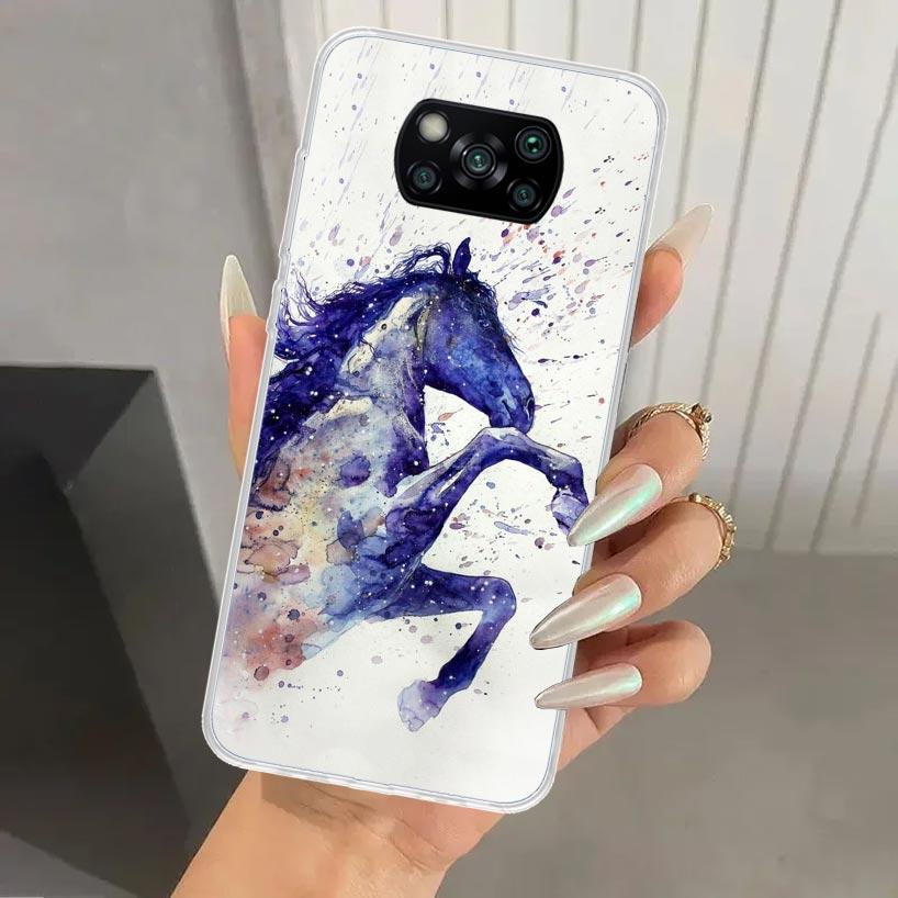 Animal Oil Painting Horse Phone Case for Xiaomi Poco X5 X6 X7 Pro F7 Ultra M7 Redmi 15 15C 13 13C 12 12C 10 10A 10C 9 9A 9C 9T S