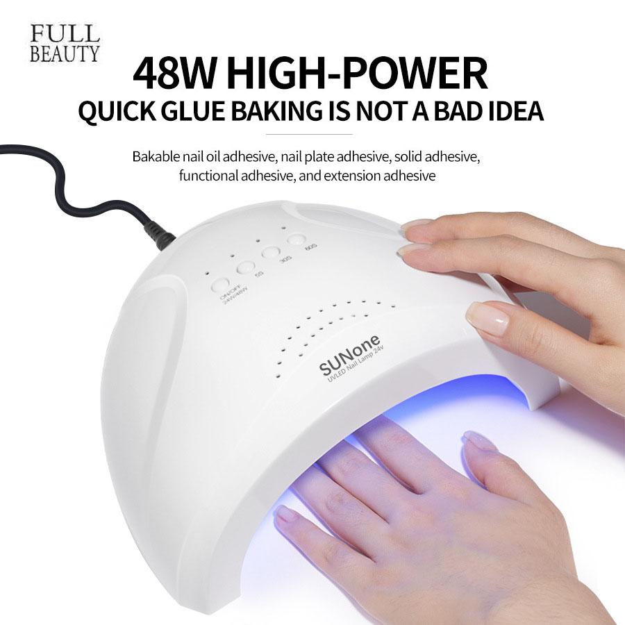 Профессиональная лампа для ногтей, 48 Вт, сушилка для лака для ногтей, УФ-светодиодная лампа с 3 таймерами, настройка SUNone