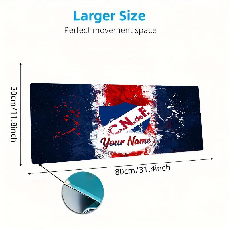 Club Nacional De Football Custom Name Large Size Mouse Pad Large Gaming Table Cushion Non-slip Laptop Tablet Big Mousepad XXL Mat Mini PC Playmat With