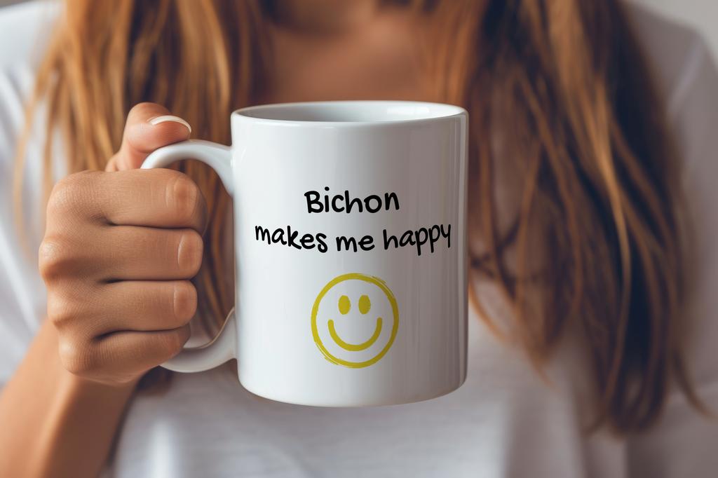 Bichon Frise, Bichon Tenerife, Bichon a poil frise - cup with a dog, cheerful cup for a dog lover, personalized gift from the Art-Dog brand