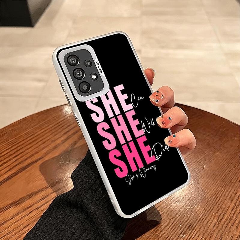 Чехол для телефона Girl Boss Lady Pink Soft для Samsung A17 A16 A15 A14 A13 A57 A56 A55 A54 A53 A37 A36 A35 A34 A33 A26 A25 A24 A23 A52
