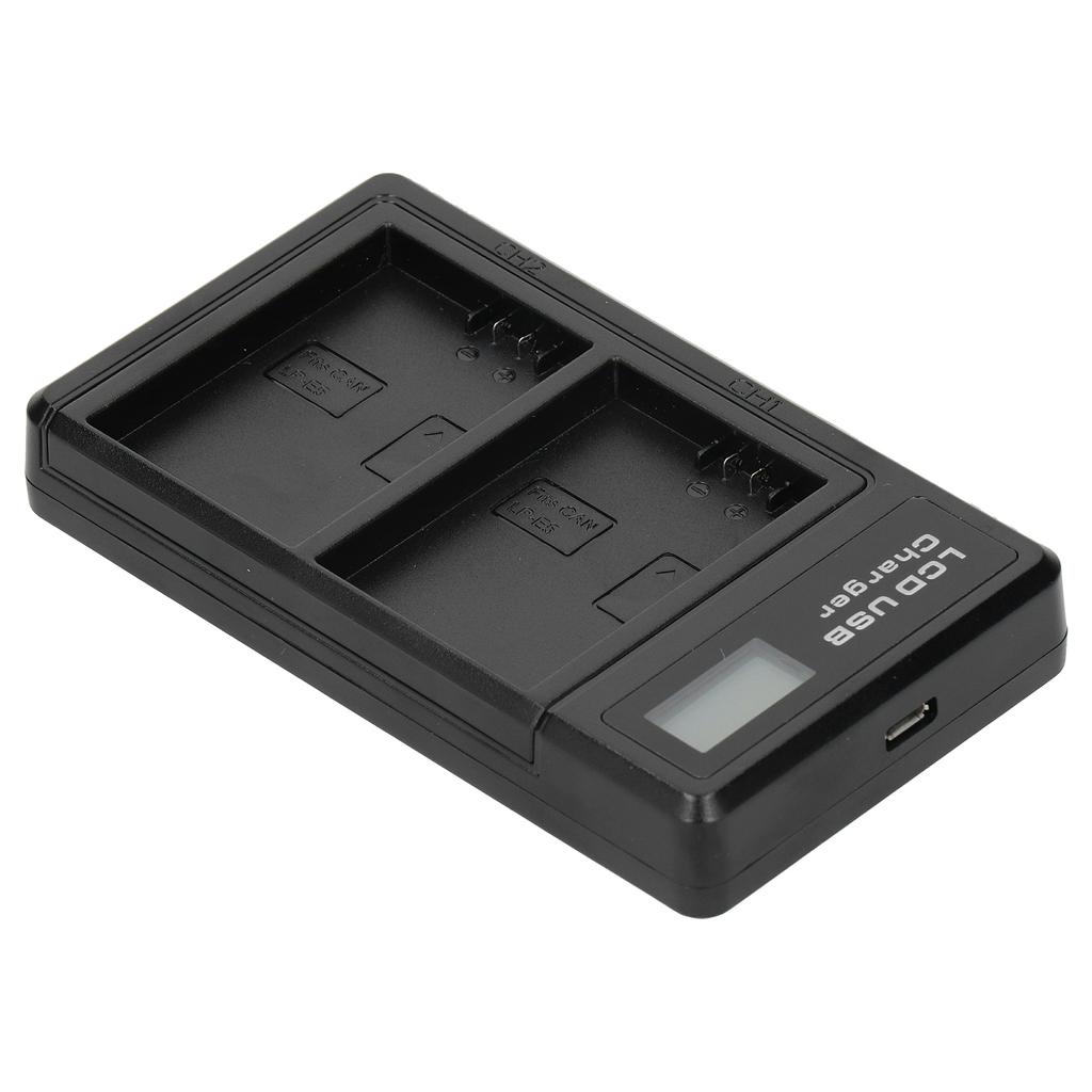 Plastic Battery Charger with LCD Display Camera Battery Double Charging for LPE5