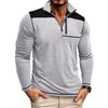 Мужские топы с воротником-стойкой, длинными рукавами, футболки контрастных цветов, свитшоты с застежкой-молнией и нагрудным карманом, повседневная спортивная одежда на осень и весну