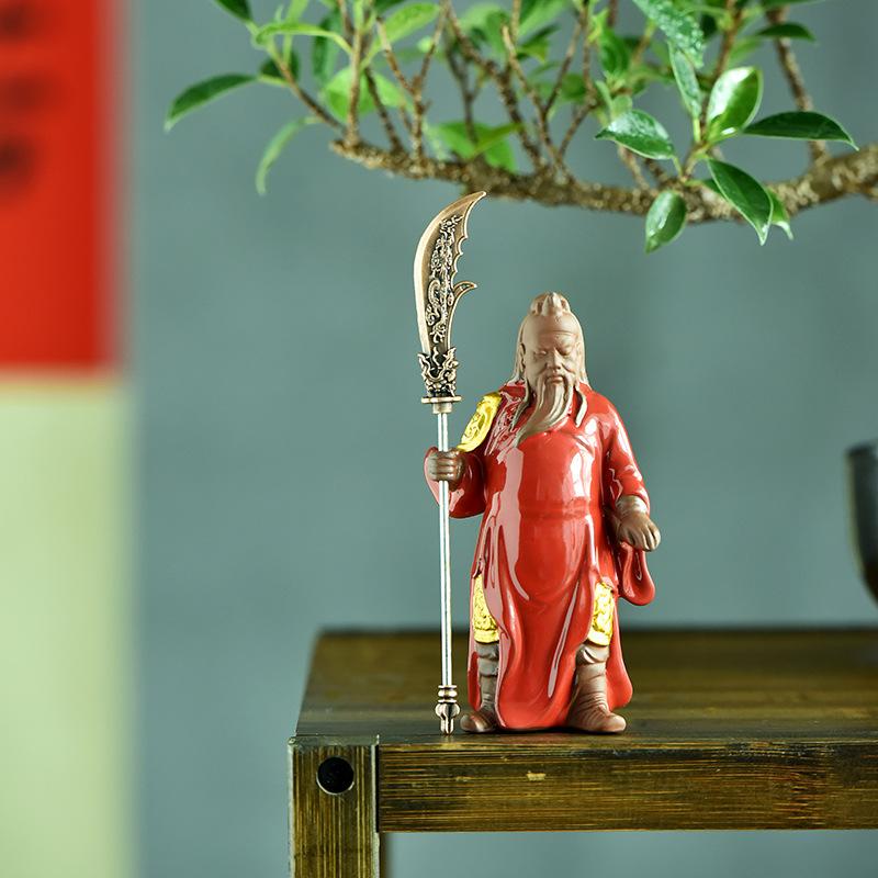 Керамическая китайская скульптура Гуань Гун У, настольные персонажи, предметы домашнего декора Гуань Эрье, Троецарствие