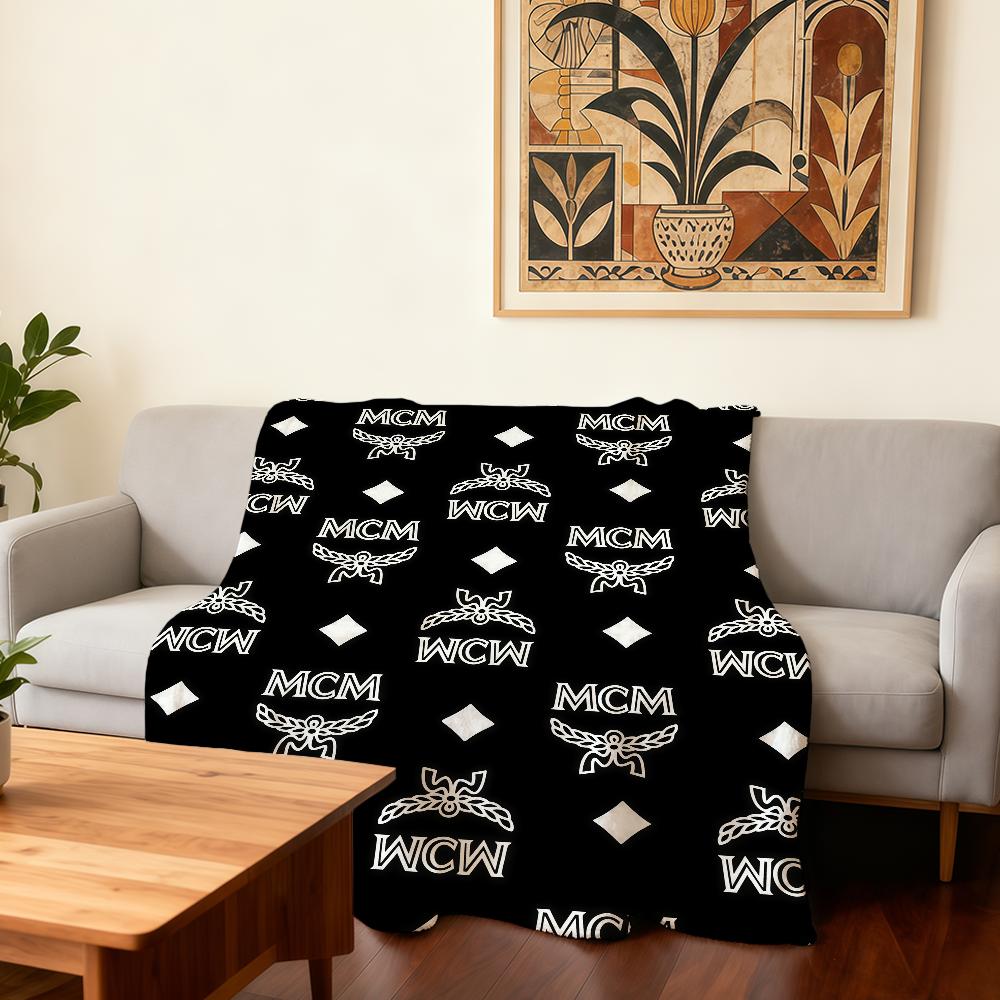 Стильный плед с логотипом MM-MCM-ES, очень теплый и удобный, мягкий, для детской комнаты, дивана, спальни, подарок.