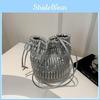 Белый Розовый Серебристый Черный Хаки Шикарный Уличный Стиль Pu Сумка-Ведро 2024 Летняя Мода Сумка Под Мышку Для Поездок На Работу