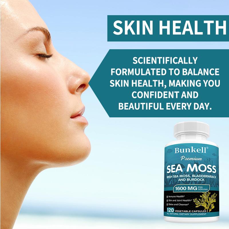 Sea Moss Dietary Supplement, With Organic Bladderwrack Powder, 120 Capsules Per Bottle