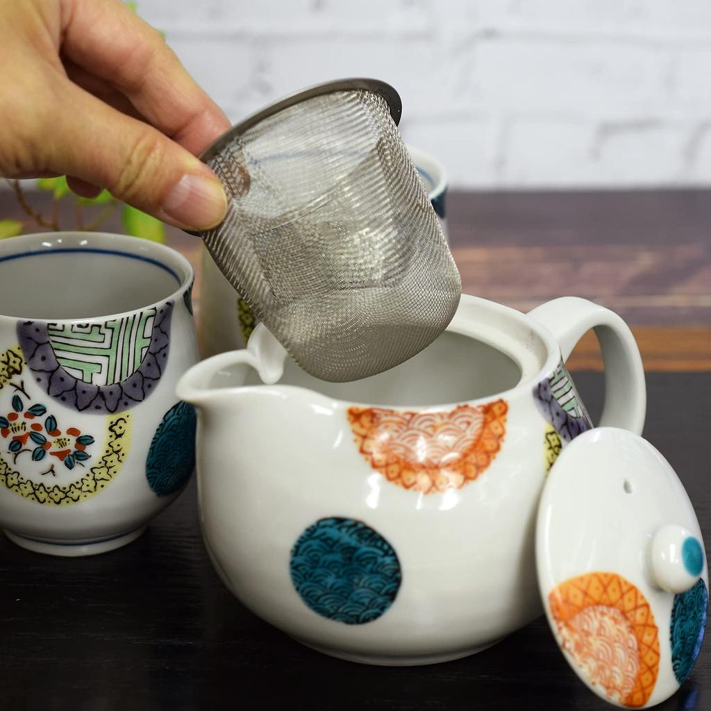 Набор из пары чашек и чайников Kutani ware цветная круглая керамика с узором японская посуда сделано в Японии