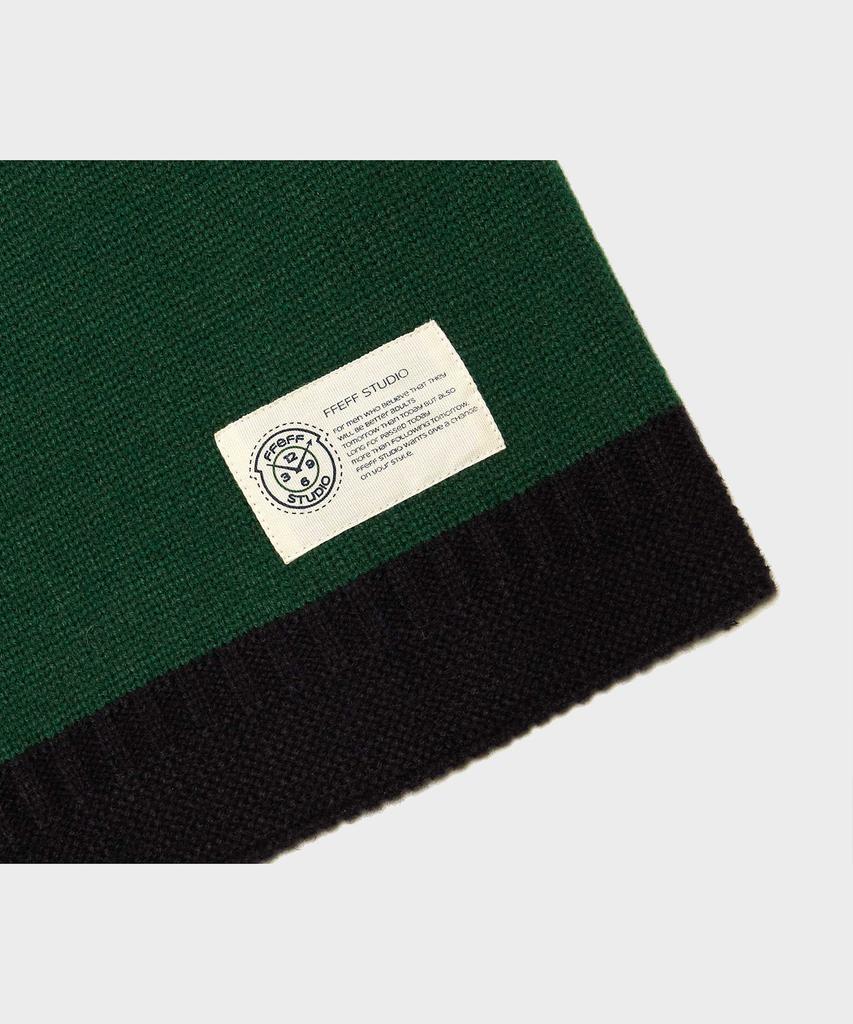 FFEFF STUDIO Coloring Round Wool Pullover (Dark Green)