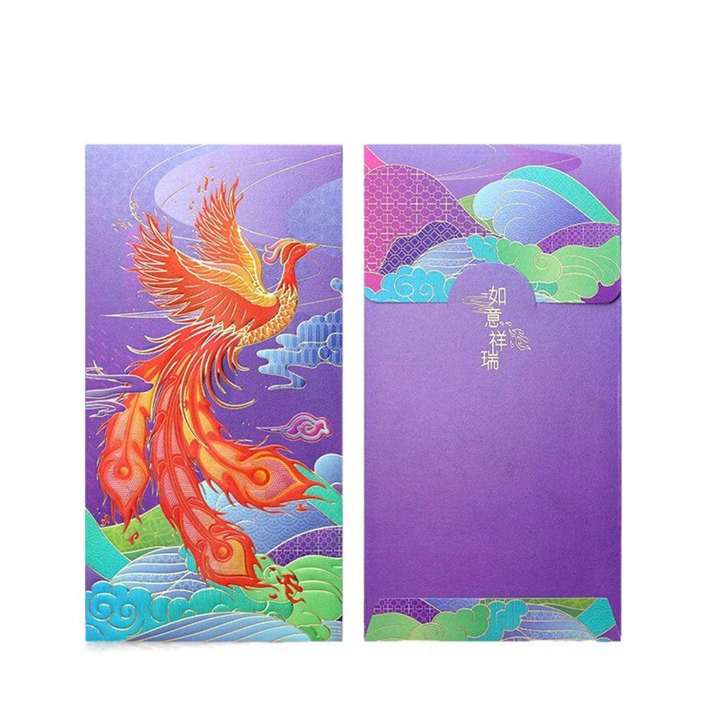 6Pcs Paper Traditional Red Pocket Chinese Style Lucky Money Pouch Cute Chinese Red Envelope  Wedding