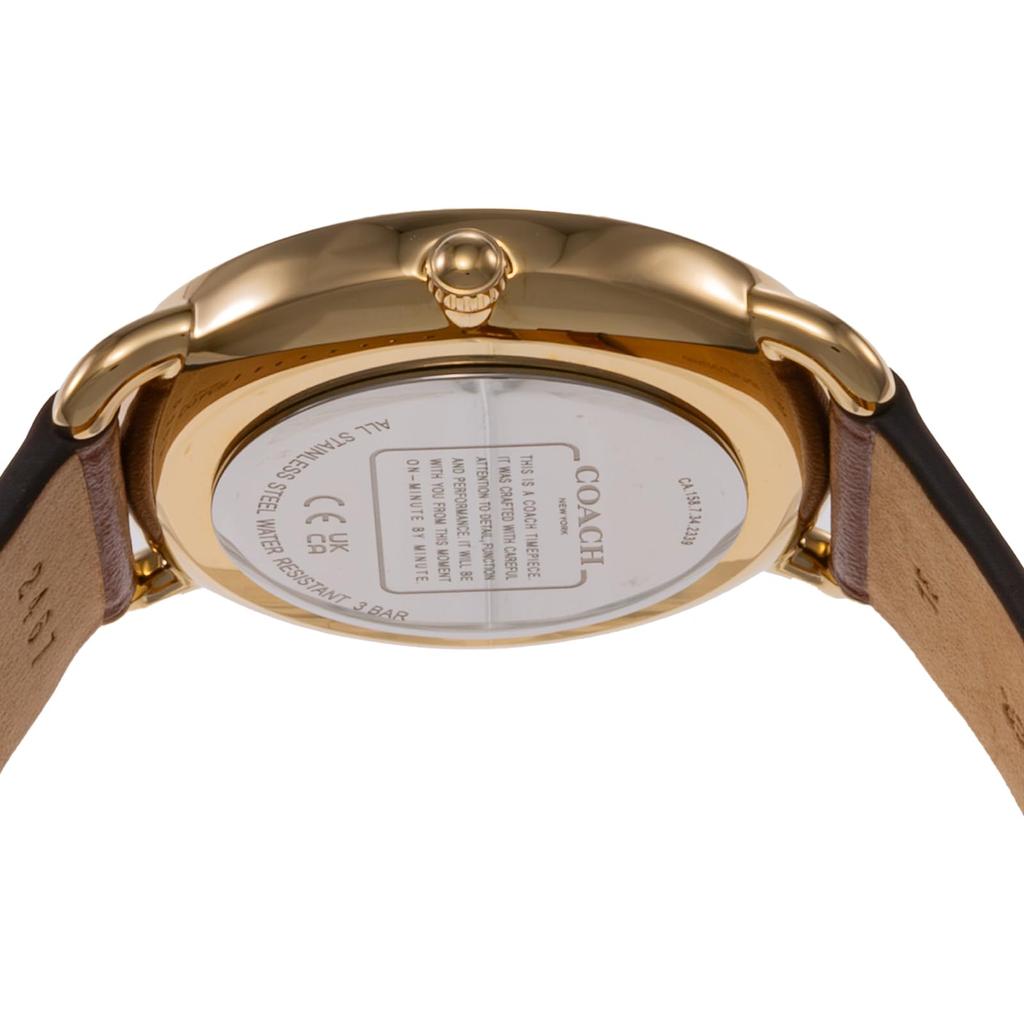 Часы ELLIOT ELLIOT из нержавеющей стали с минеральным стеклом, кварцевые, повседневные, водонепроницаемые, 14504206, коричневые [Coach] женские [Товар]