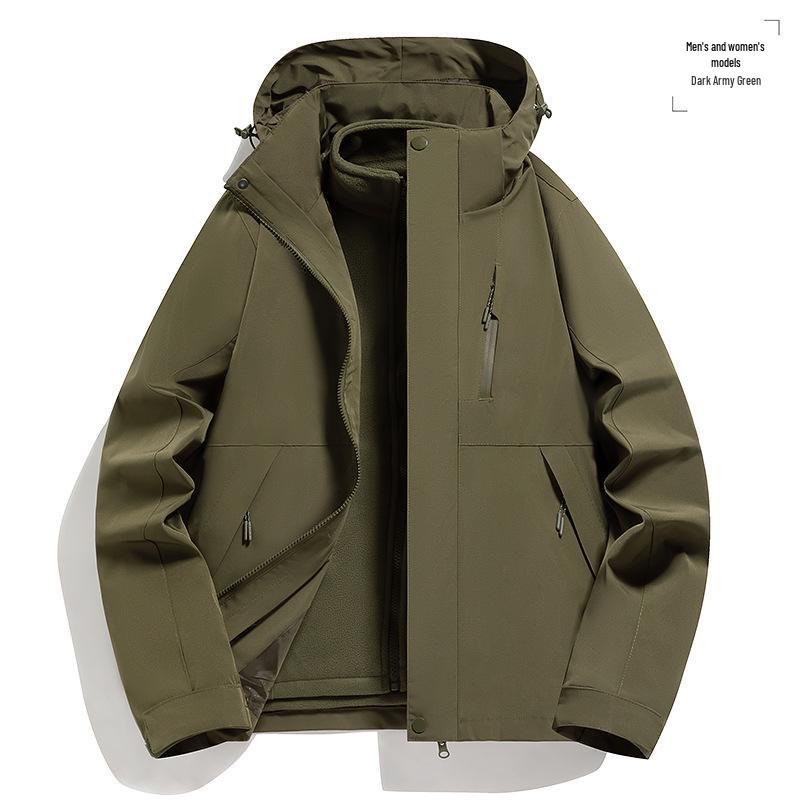 Унисекс лыжный костюм 3-в-1 6XL: Утолщенный, Съемный для Осени/Зимы