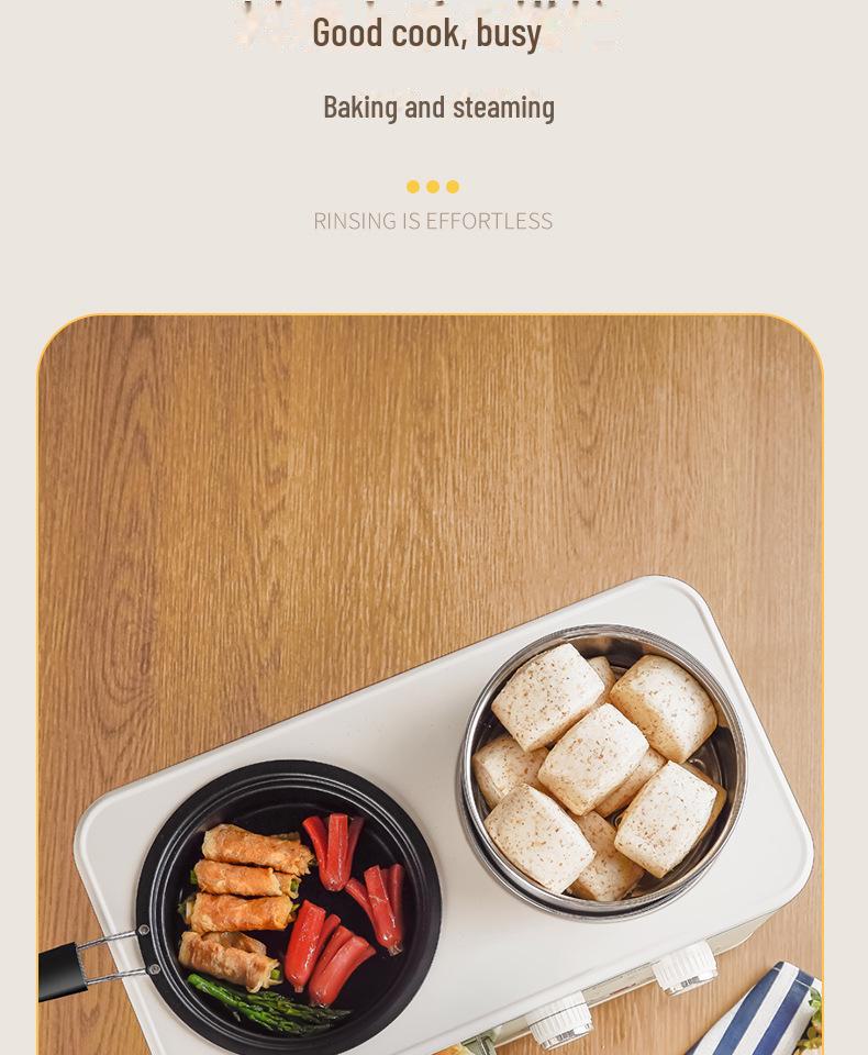 Машина для завтрака Xiaobeizhu 4-в-1: Пар, выпечка, жарка и варка — мини-многофункциональный тостер-духовка.