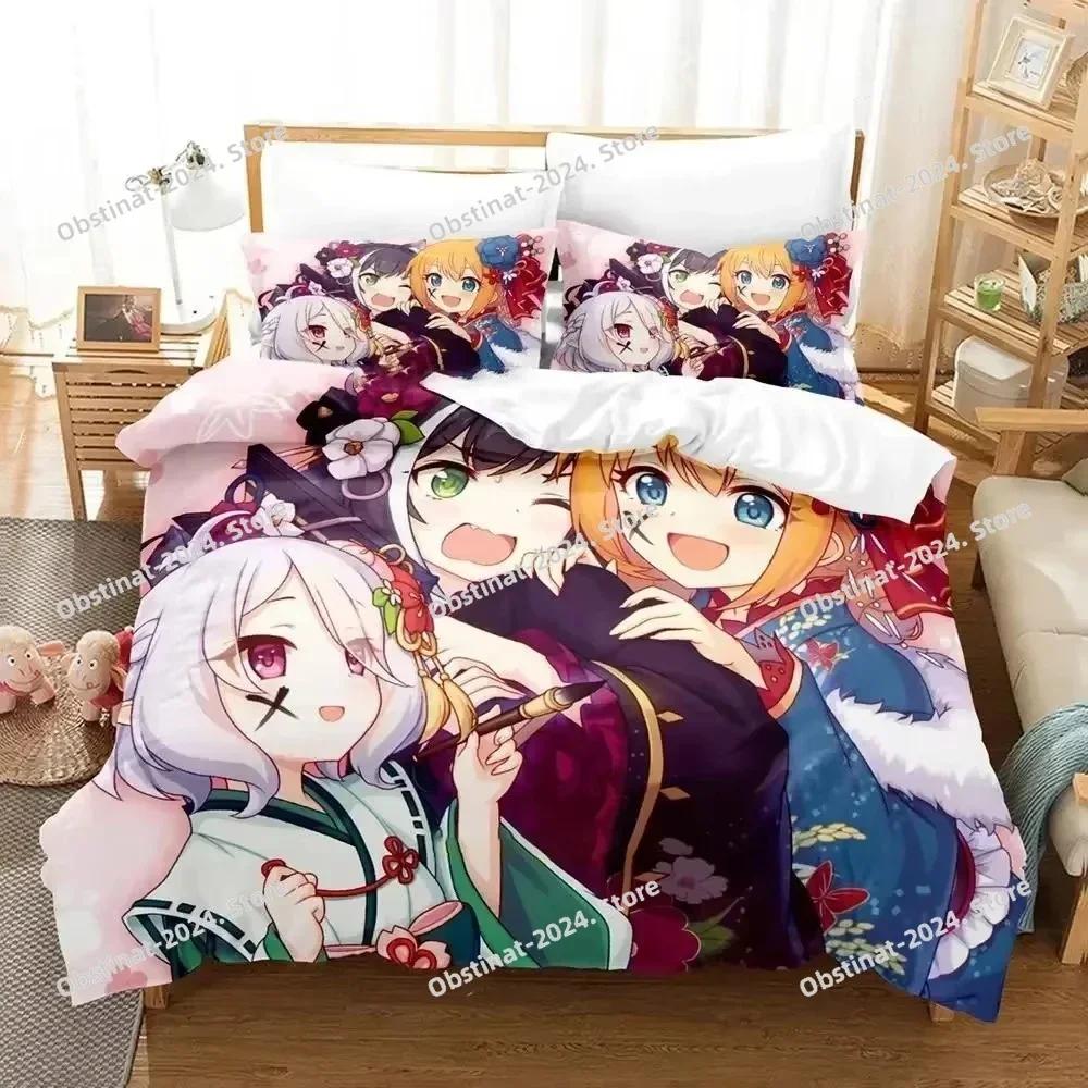Аниме-игра Princess Connect! Постельное белье ReDive с принтом Одеяло Покрывало Пододеяльник Наволочка Комплект из 3 предметов Детский Взрослый Размер