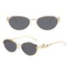 Vintage Oval Metal Photochromic Sunglasses, Luxury Leopard Carving Frame, Color Changing Lens UV Protection Eyewear for Men & Women