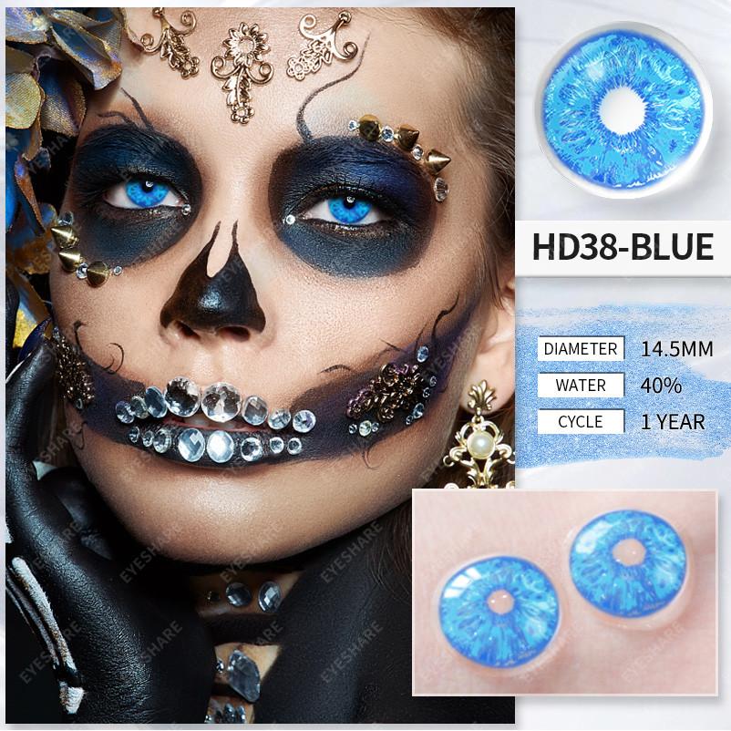 Eyeshare Косплей цветные контактные линзы для глаз линзы для Хэллоуина синие контактные линзы для глаз черные линзы годовые 14,5 мм