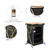 ATEPA Outdoor Kitchen Folding Cooking Bamboo 3 Tier Made of Load Capacity Storage Bag Included Table, Multi-Kitchen Table, Workbench, Stable,