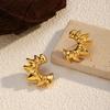 European and American Creative Light Luxury Stainless Steel Stud Earrings Fashion Exquisite Electroplated 18k Gold Titanium Steel Stud Earrings Women